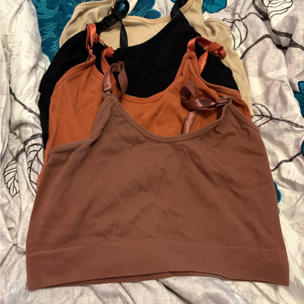 Elegant Women's Bralette Set - Black, Brown, Tan